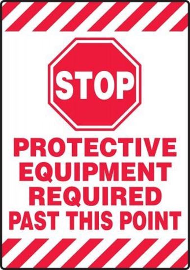Picture of 34783 - FLOOR SIGN: STOP - PROTECTIVE EQUIPMENT REQUIRED PAST THIS POINT