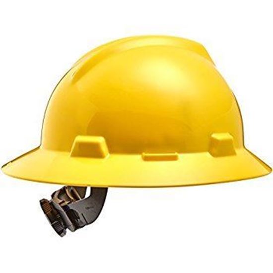 Picture of 33023 - HARD HAT MSA V GAURD HI-VIZ SAFETY YELLOW W/RATCHET