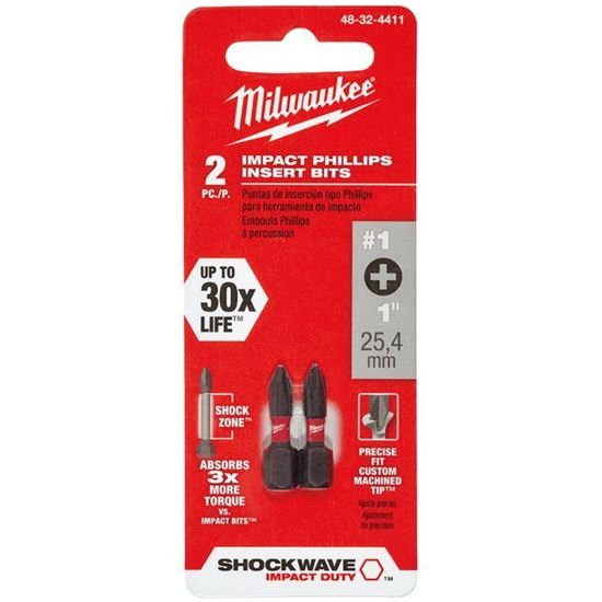 Picture of 25421 - SHOCKWAVE™ INSERT BIT PHILLIPS #1 - 2PK